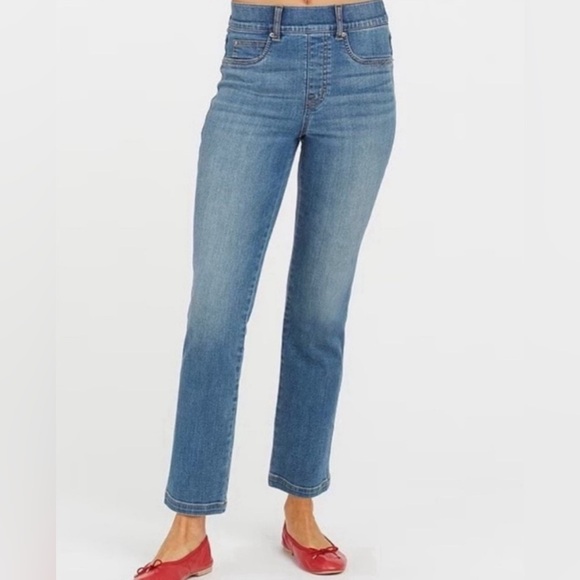 Spanx Straight Leg Ankle Denim Jeans Women’s size Small Vintage Indigo - Picture 2 of 11